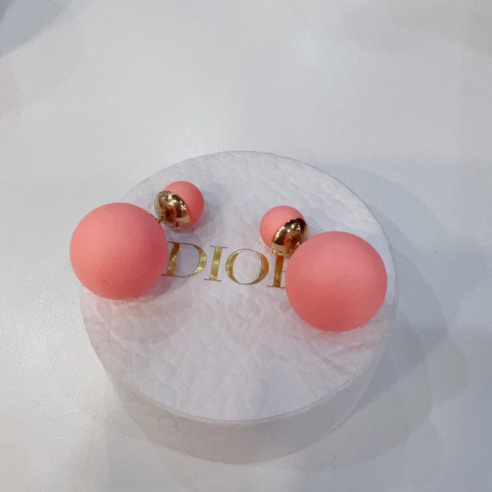 Dior Pink Matte Tribales Stud Earrings